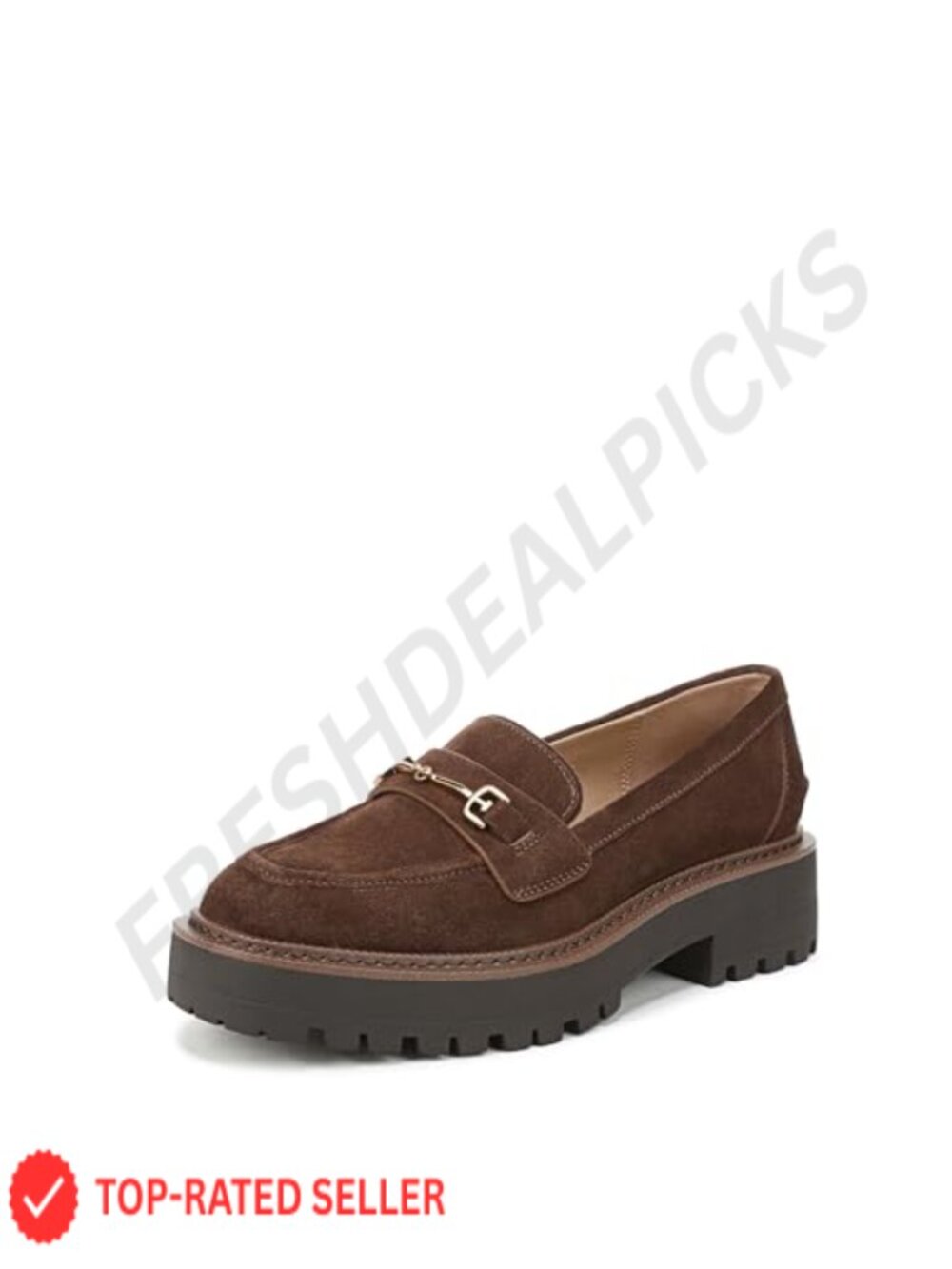 Platform Loafers with Suede Finish, Chunky Sole Slip-On